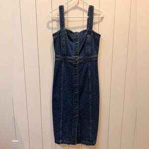 Madewell Dark Blue Denim Midi Dress